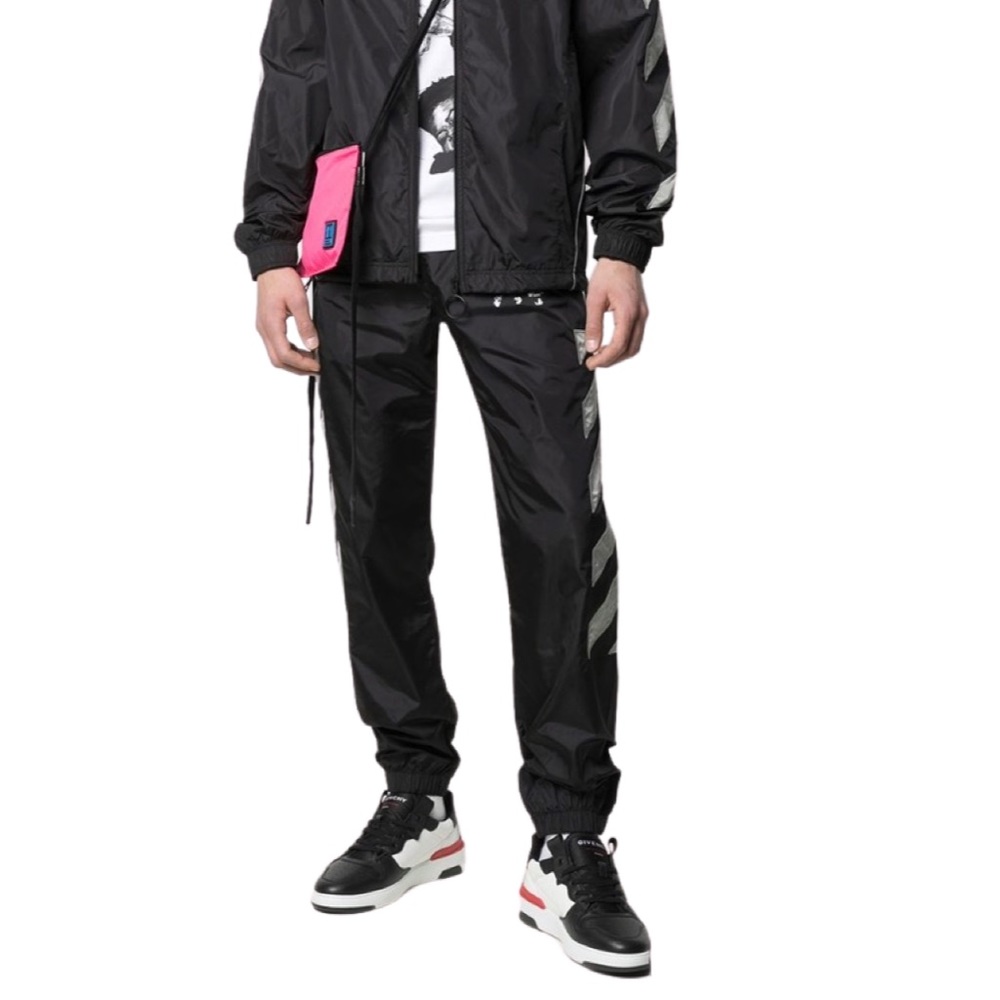 Off-White logo print track pant. NWT